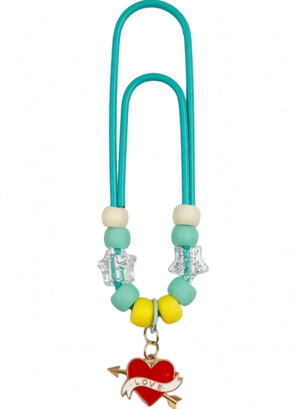 Jumbo paper clip Kids Colorful Beaded Paperclip Charms - Assorted Pastel (Set)